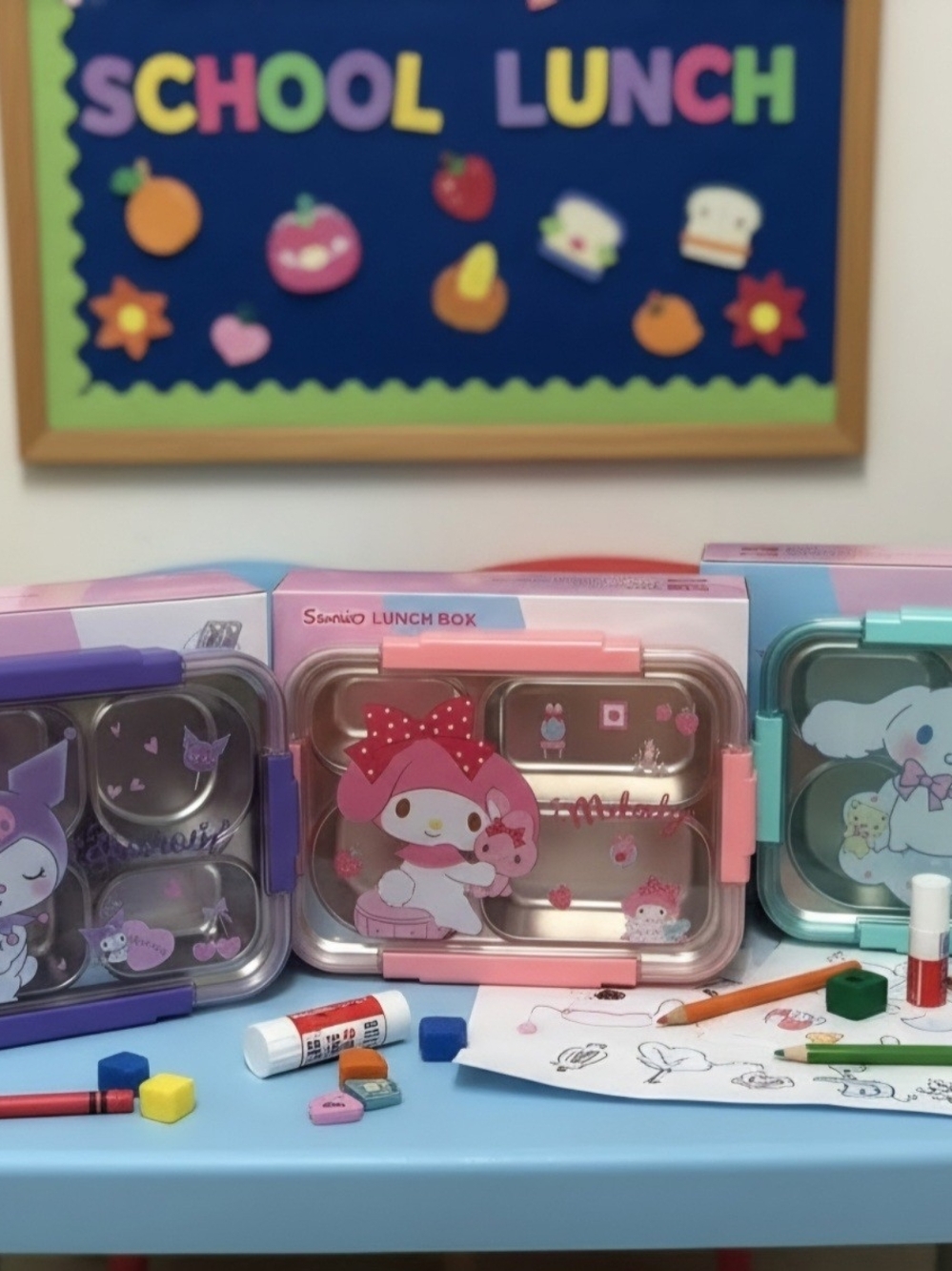 Sanrio My Melody Pink and Light Pink Kids Bento Lunch Box